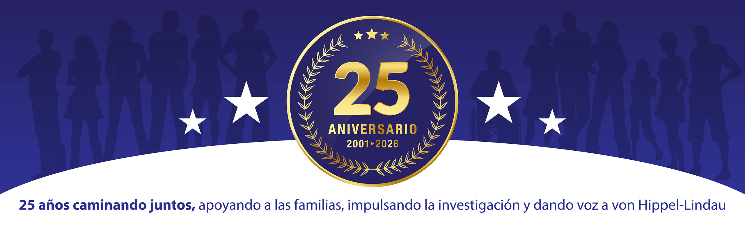 Cartel 25 Aniversario VHL Banner 25 Aniversario de la Alianza espaƱola de familias de von Hippel Lindau